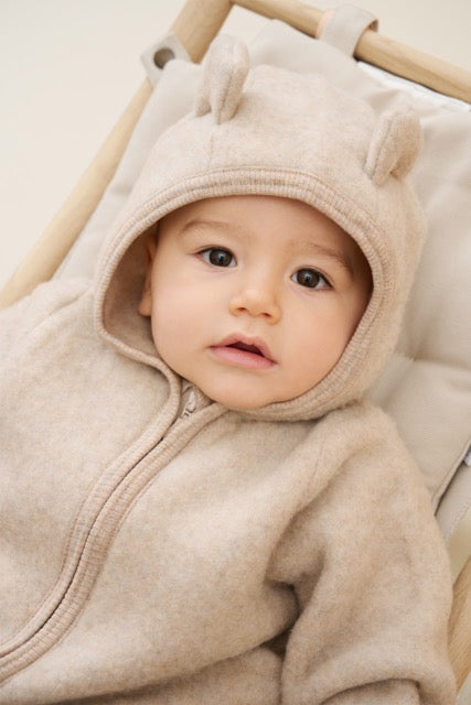 Pram Suit Ears Wool fleece